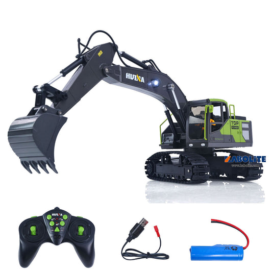 US Stock HUINA 1661 1/18 Electric RC Excavator RTR Remote Control Digger Finished Model Battery Light Effects Metal Bucket No Sound