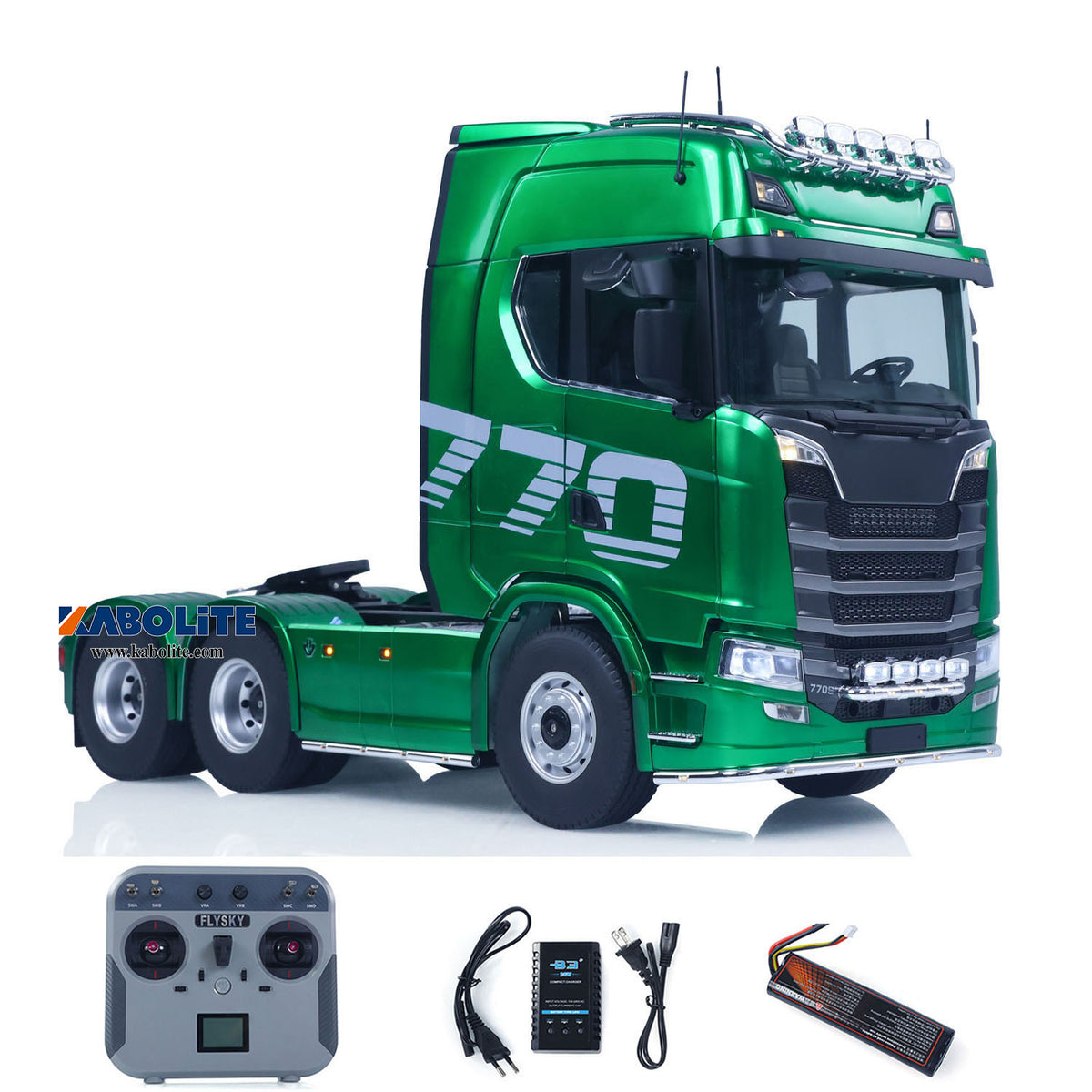 11.11 Flash Sale Kabolite 1/14 K770S RC Tractor Truck 6x6 Trailer Towing Model RTR with Differential Locks Opening Doors