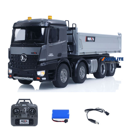 Limited-Time Sale US Stock HUINA 1/14 Remote Control Dump Truck 12CH RC Tipper Finished Model Gift RTR Light Sound Effects Radio USB Charging Cable