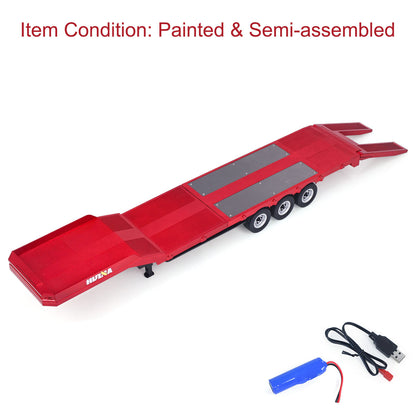 EU Stock Plastic 1502 3 Axle Semi Trailer Flatbed for 1/18 HUINA 1501 Remote Control Tractor Truck RC Lorry Car Model Upgrade Parts