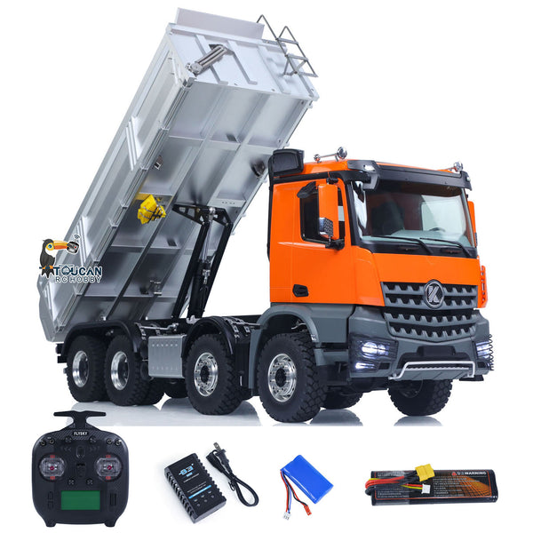 Flash Sale 1/14 Kabolite K3367 8x8 Metal Hydraulic RC Tipper Remote Control Dump Truck Sonud Light 2Speed Model Battery ST8 Radio Axle Lock