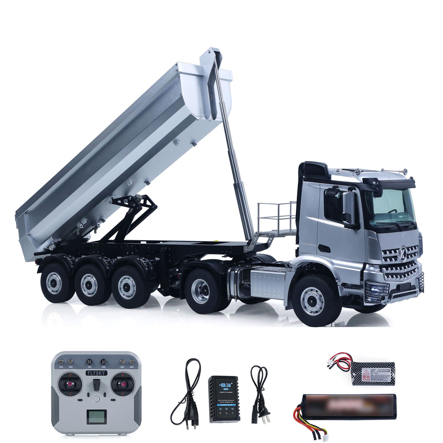 US Stock Kabolite 1/14 4X4 RC Tractor Truck 5801 3Axles Electric Lifting Dump Trailer 2 Speed Transmission Battery Light Sound System