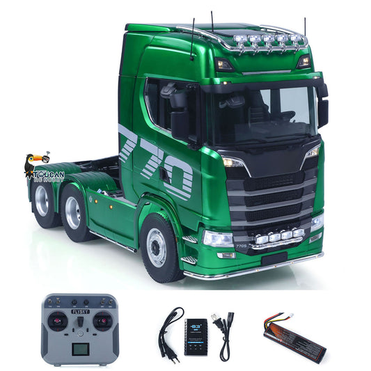 RTR TOUCAN 1/14 Romote Control Tractor Truck 770S 6*6 2Speed RC Lorry Car Axle Locks Openable Door Lights Sounds Smoke Unit