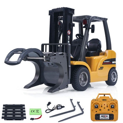 HIUNA 577 1/14 Electric Lifting Remote Control Forklift Model RC Construction Vehicle Battery Light Sound Effect Battery
