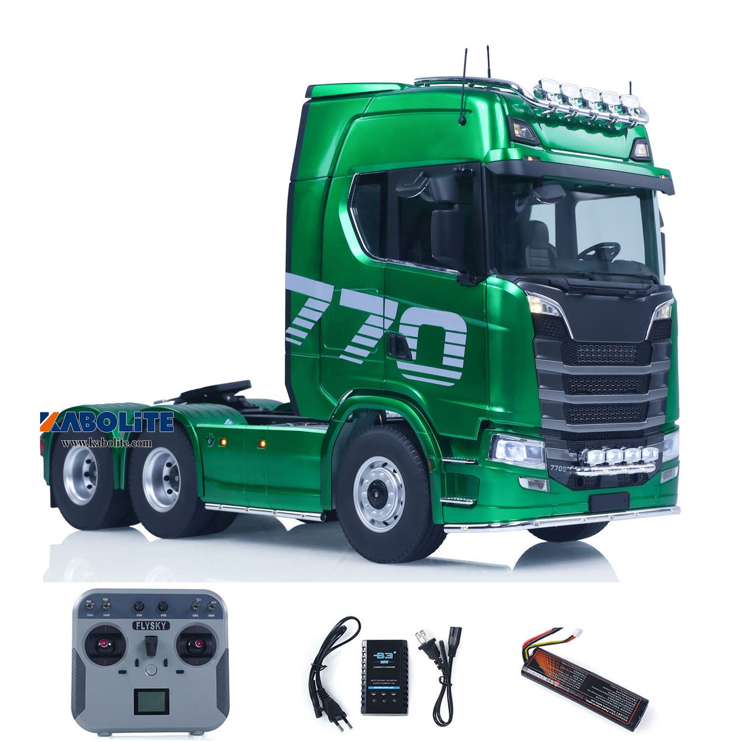KABOLITE 1/14 770S 100 RC Tractor Truck 6x6 Lorry Model FlySky Radio System 2Speed Gearbox