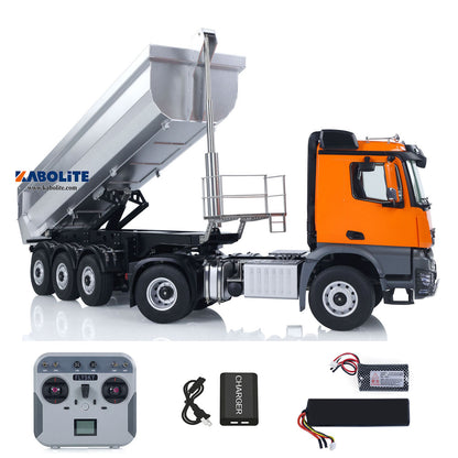 Fast Free Shipping for EU 2.4G Kabolite 1/14 4X4 RC Tractor Truck 5801 3Axles Electric Lifting Dump Trailer Sound Light 2 Speed Transmission