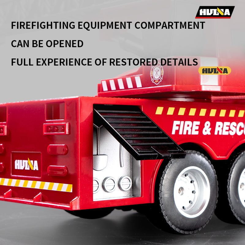 HUINA 1361 1/18 RC Aerial Ladder Fire Truck 9CH Remote Control Spray Car Fire Vehicle Model Toys