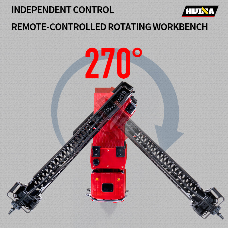 HUINA 1361 1/18 RC Aerial Ladder Fire Truck 9CH Remote Control Spray Car Fire Vehicle Model Toys