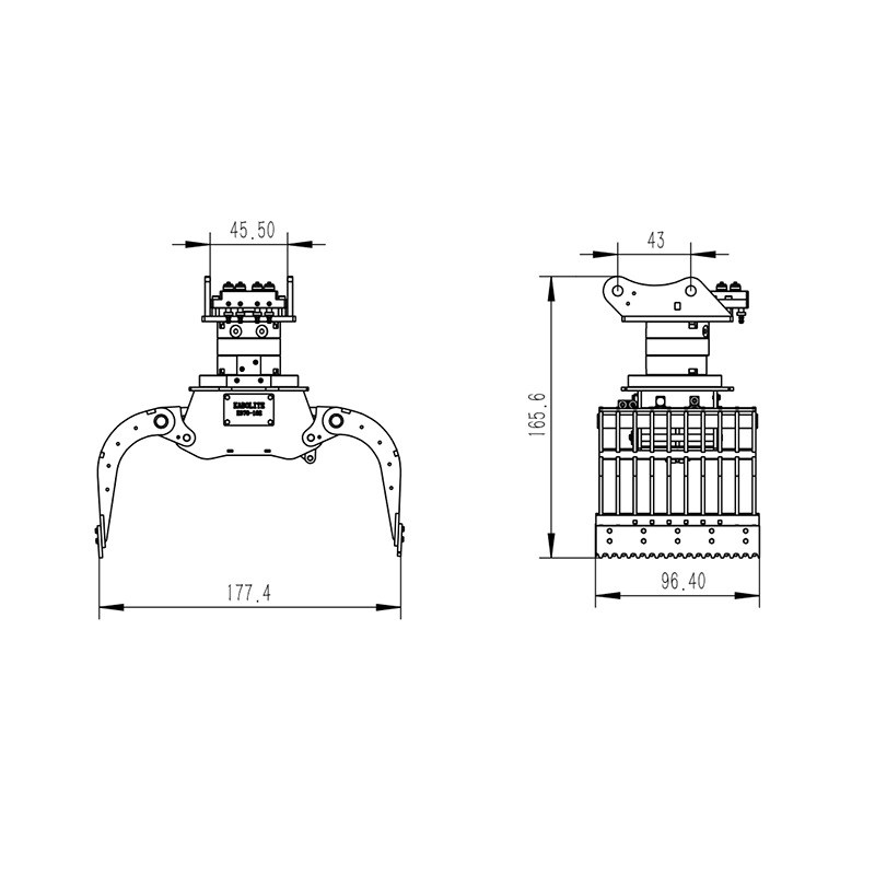 Metal Barrier Guard Curved Ripper Scarifier Claw Shear for Kabolite 1/14 K970 2.4G Hydraulic RC Excavator DIY Model Parts