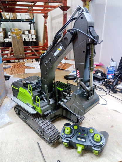 Fast Free Shipping Second Hand US Stock HUINA 1/14 593 Model RC Excavator Car Gift Battery 2.4G Remote Control Digger