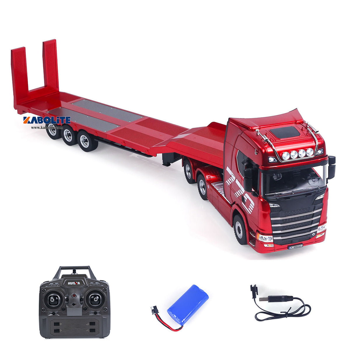 US Stock HUINA 1501A 1/18 Remote Control Tractor Truck 770S 3 Axle Plastic Semi Trailer Flatbed Finished Model RTR Light Sound Effects