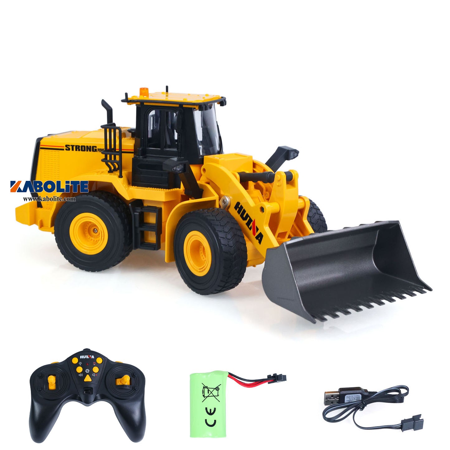 IN Stock HUINA 552 1/16 Half Metal Electric Remote Control Loader Mini RC Engineering Vehicle Model Radio Lights Sounds Effects