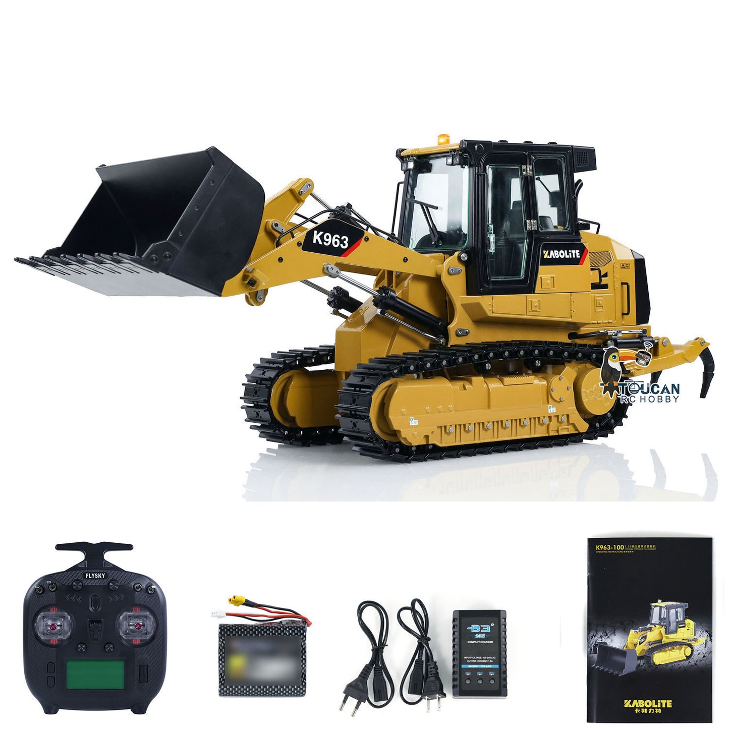 Second Hand US Warehouse Kabolite 1/16 K963 100 Hydraulic RC Loader K963-100 Radio Control Construction Vehicles Lights Battery Ready To Run