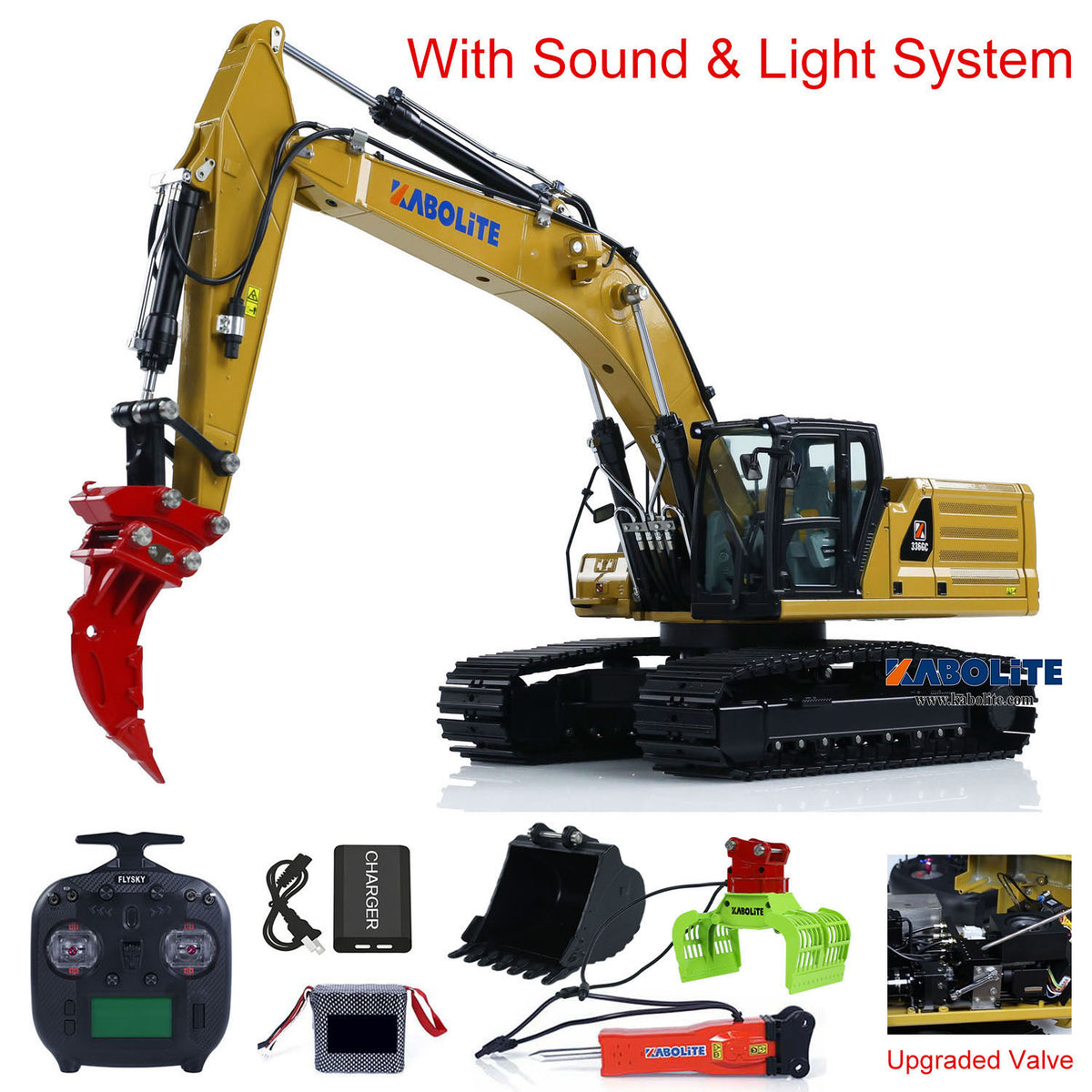 $80 OFF 11.11 Flash Sale Kabolite K961-100S Pro Hydraulic RC Excavator 1/18 RTR Metal Remote Control Digger FlySky ST8 Radio Construction Model