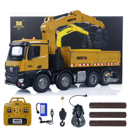 HUINA 1538 1/14 RC Timber Grab Truck Dumper Remote Control Model Toy Vehicles 2.4G Radio Battery