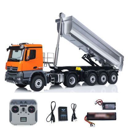Kabolite K5801 1/14 Scale 4X4 RC Tractor Truck 3Axles AWD W/ Electric Lifting Hopper Dump Trailer Tipper Battery