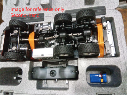 Second Hand US Stock 1/14 HUINA 1598 2.4G Remote Control Dumper 6*6 Engineering Transport Vehicle Lifting Rod Tipper Car Light Sound Battery Toys