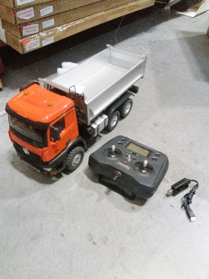 Fast Free Shipping Second Hand US Stock 2.4Ghz 1/14 HUINA 1598 6*6 RC Dumper&nbsp; Engineering Transport Vehicle Lifting Rod Tipper Car Light Sound Battery Toys