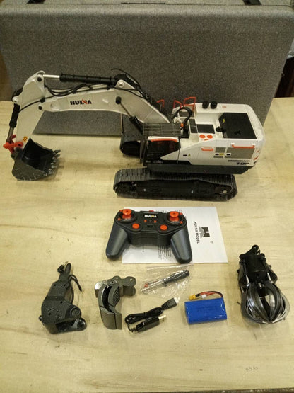 Second Hand Fast Free Shipping HUINA 1/14 Metal RC Excavator 1594 Radio Control Digger Model Toys&nbsp Light Sound Battery