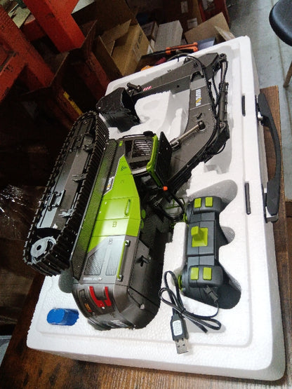 Fast Free Shipping Second Hand US Stock HUINA 1/14 593 Model RC Excavator Car Gift Battery 2.4G Remote Control Digger