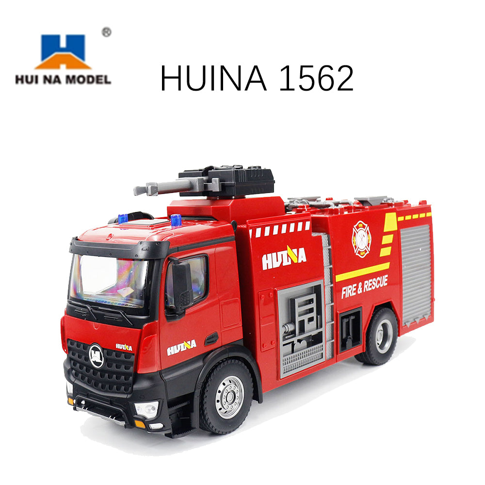 US Stock HUINA 1/14 RC 2.4G 562 Box Water Sprayable Fire Truck Car Toy Model Gift Battery