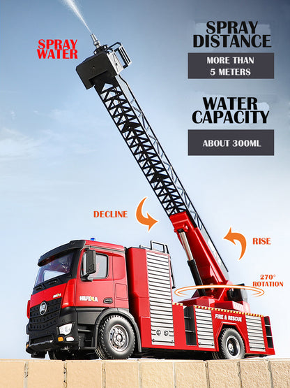 HUINA Toy 1/14 561 2.4G Sprayable Scaling Ladder Fire Truck Tractor Sound Light System RC Model Car