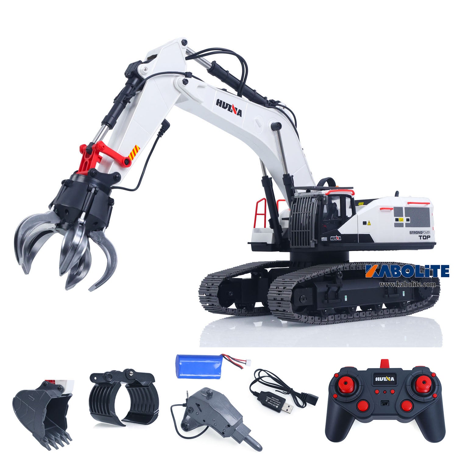 HUINA 1594 1/14 Metal RC Excavator with Bucket Drill Ball Wooden Claw