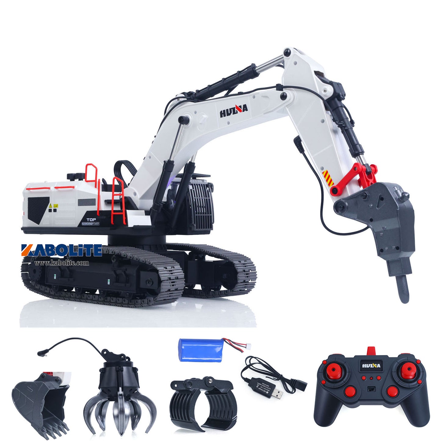 HUINA 1594 1/14 Metal RC Excavator with Lights Sound System