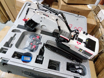 Fast Free Shipping Second Hand US Stock 1/14 HUINA RC Metal Excavator Model Toys 1594 Radio Control Digger Light Sound Battery