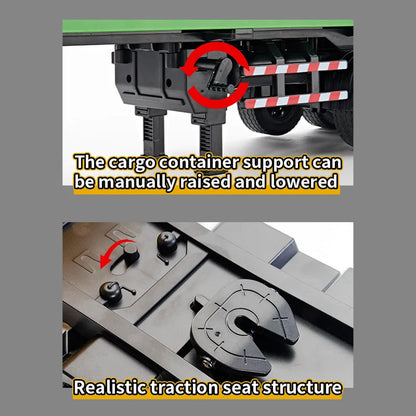 HUINA 1317 1/18 RC Container Semi Truck with 9CH Valves 2.4G Radio System for Transportation Vehicle Enthusiasts