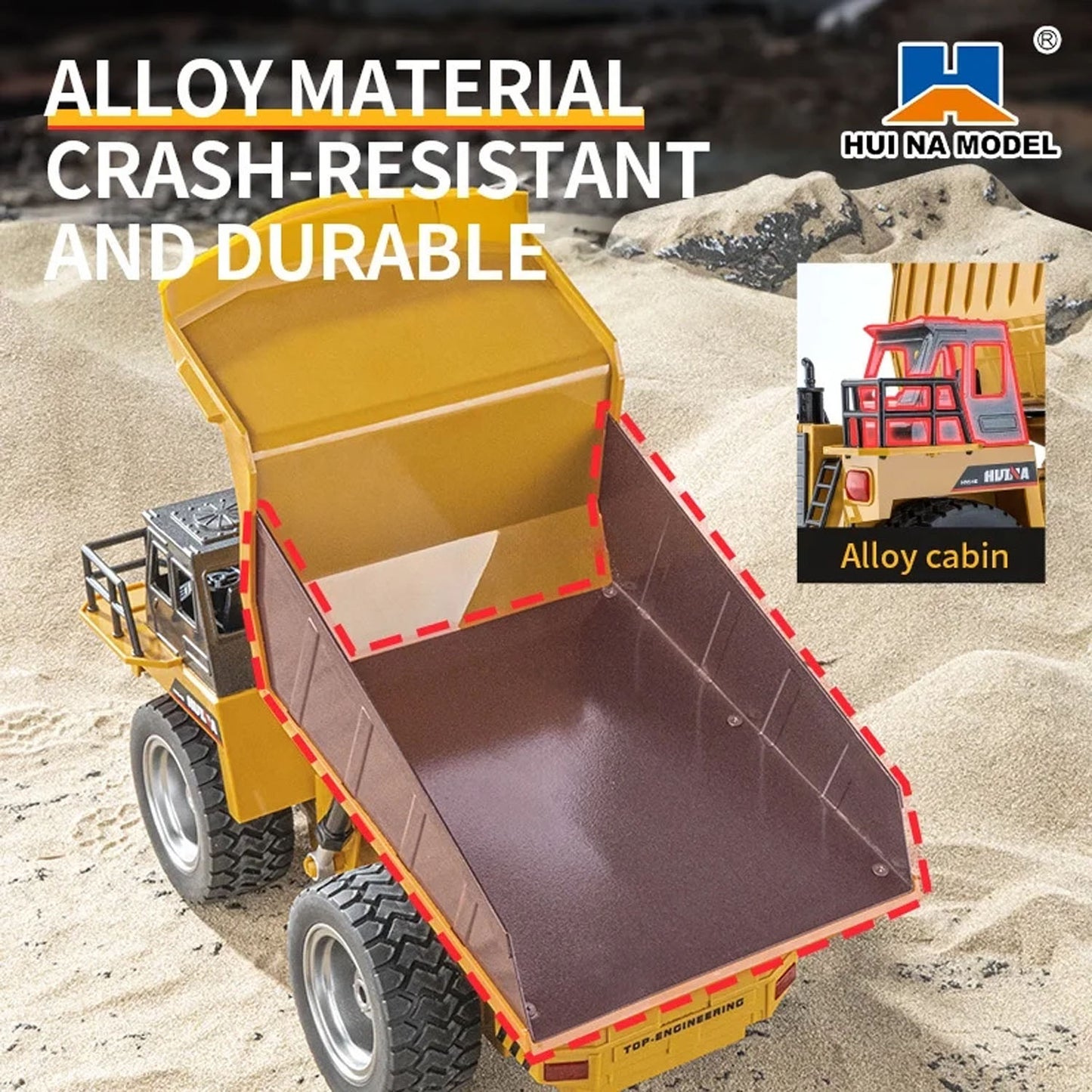 HUINA 1533 1/18 RC Dumper Truck 2.4G Remote Control Tipper Car Vehicles Toys Mining Truck Model