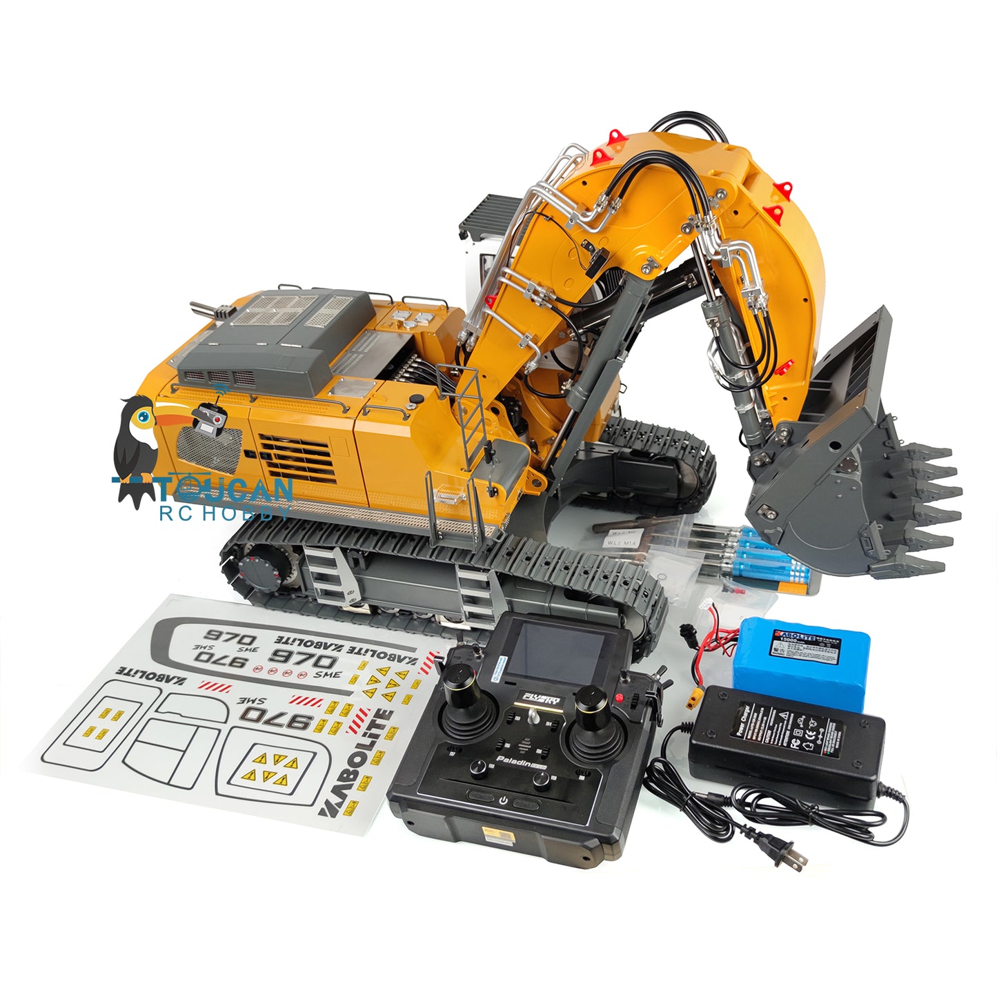 Limited Version Kabolite 1/14 RC Hydraulic Excavator Remote Control Digger Truck Car RTR Model K970 200 Painted Assembled Metal Front Shove