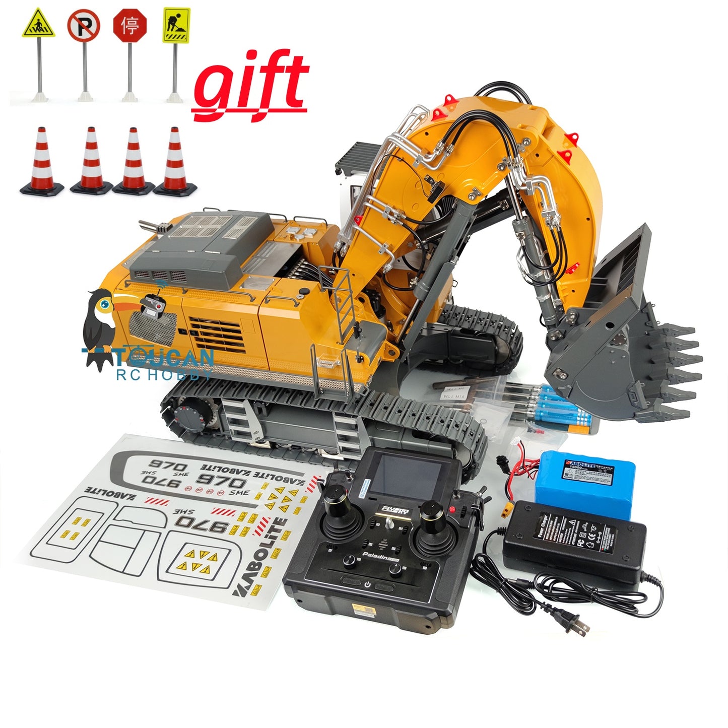 Limited Version Kabolite 1/14 RC Hydraulic Excavator Remote Control Digger Truck Car RTR Model K970 200 Painted Assembled Metal Front Shove