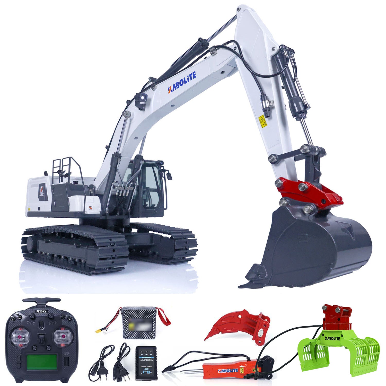1/18 Scale KABO K961-100S PRO RC Hydraulic Excavator with Light and Sound System