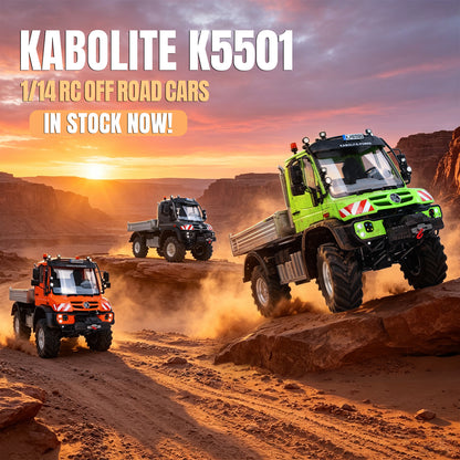 KABOLITE 5501 1/14 4X4 RC Off Road Crawler Truck with FS L12 Radio Controller 2 Speed Transmission Light Sound System