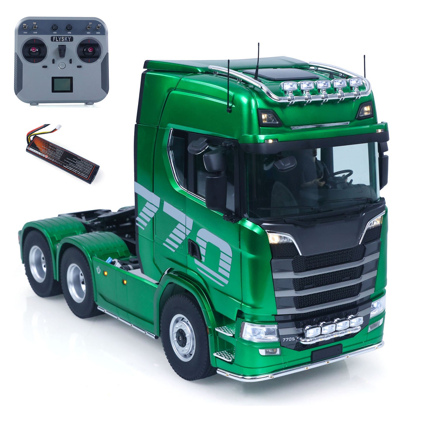 IN STOCK KABOLITE 770S 100 1/14 6X6 RC Tractor Truck with FlySky Radio Controller 2Speed Transmission Electric Windshield Wiper Sound Light