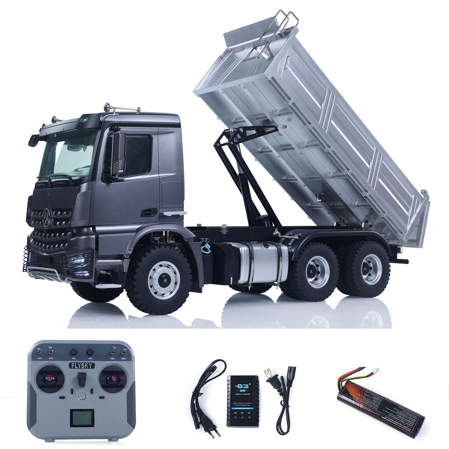 Kabolite 1/14 5702 RC Electric Lifting Dumper FlySky Radio Controller 2 speed transmission