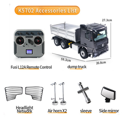 Kabolite 1/14 5702 RC Electric Lifting Dumper FlySky Radio Controller 2 speed transmission