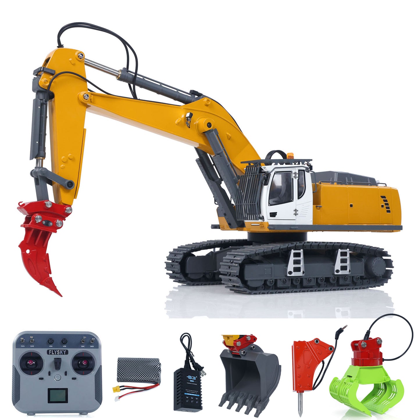 Kabolite 1/18 5901 100S RC Excavator Electronic Lifting Digger Model Ripper Hammer Claw