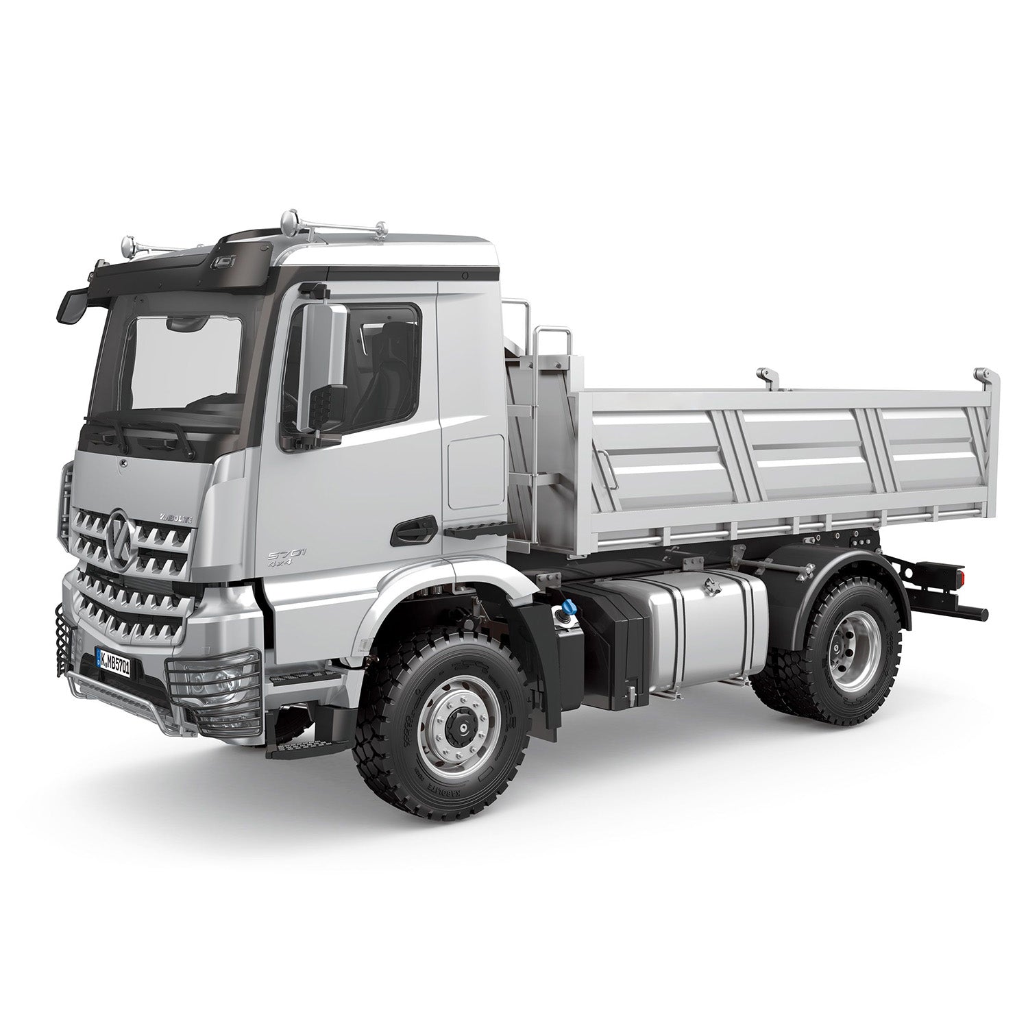 1/14 scale Kabolite 5701 RC dump truck equipped with motor and ESC