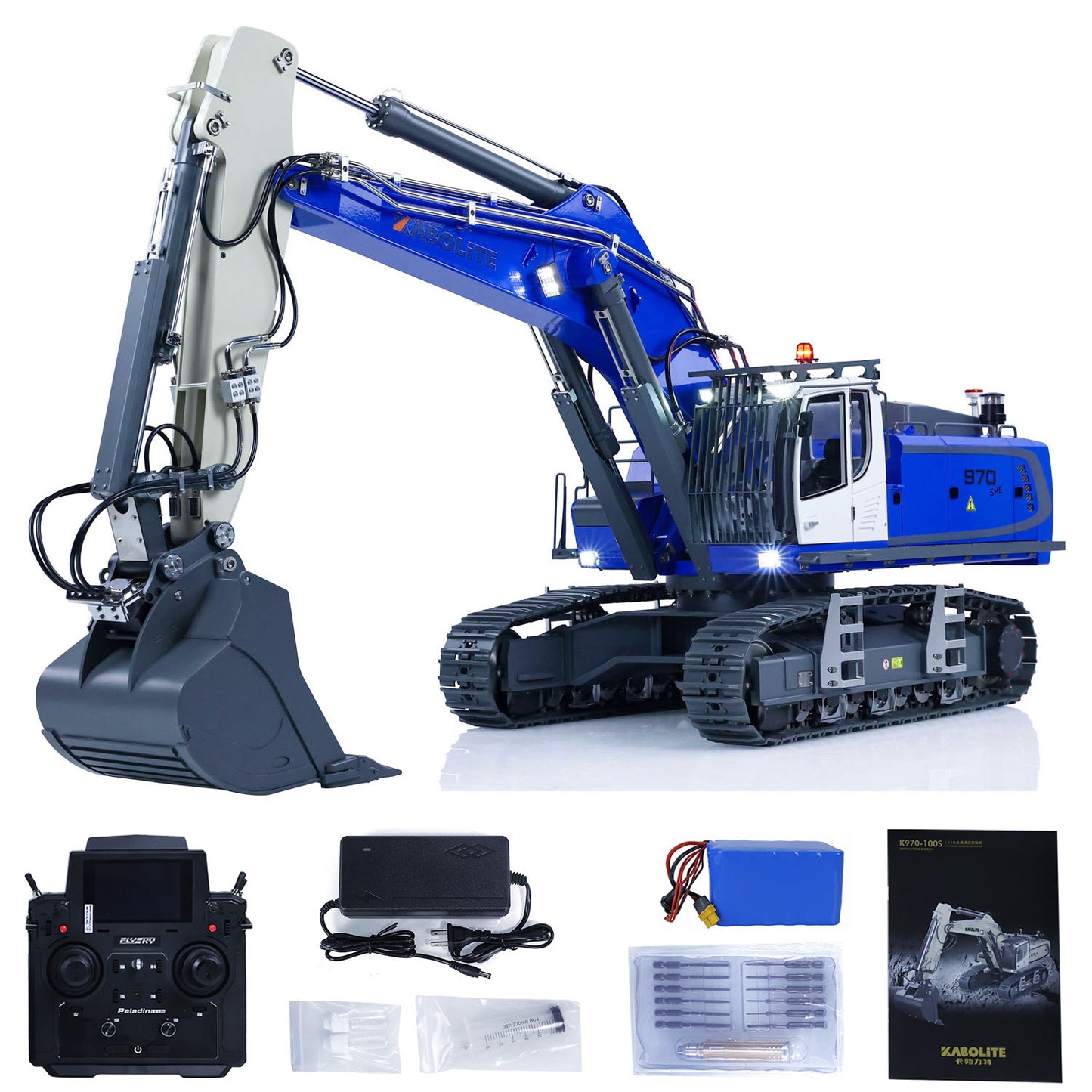 1/14 Kabolite K970 100S Pro Metal Hydraulic RC Excavator PL18EV Lite Radio System