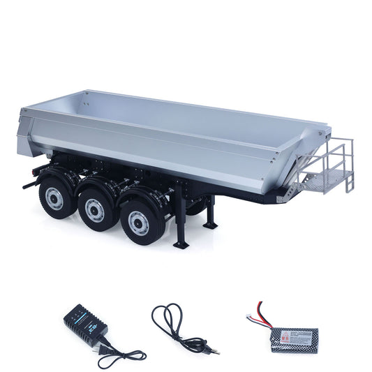 Kabolite 1/14 Metal 3Axles Remote Control Electric Lifting Dump Semi Trailer with Lights