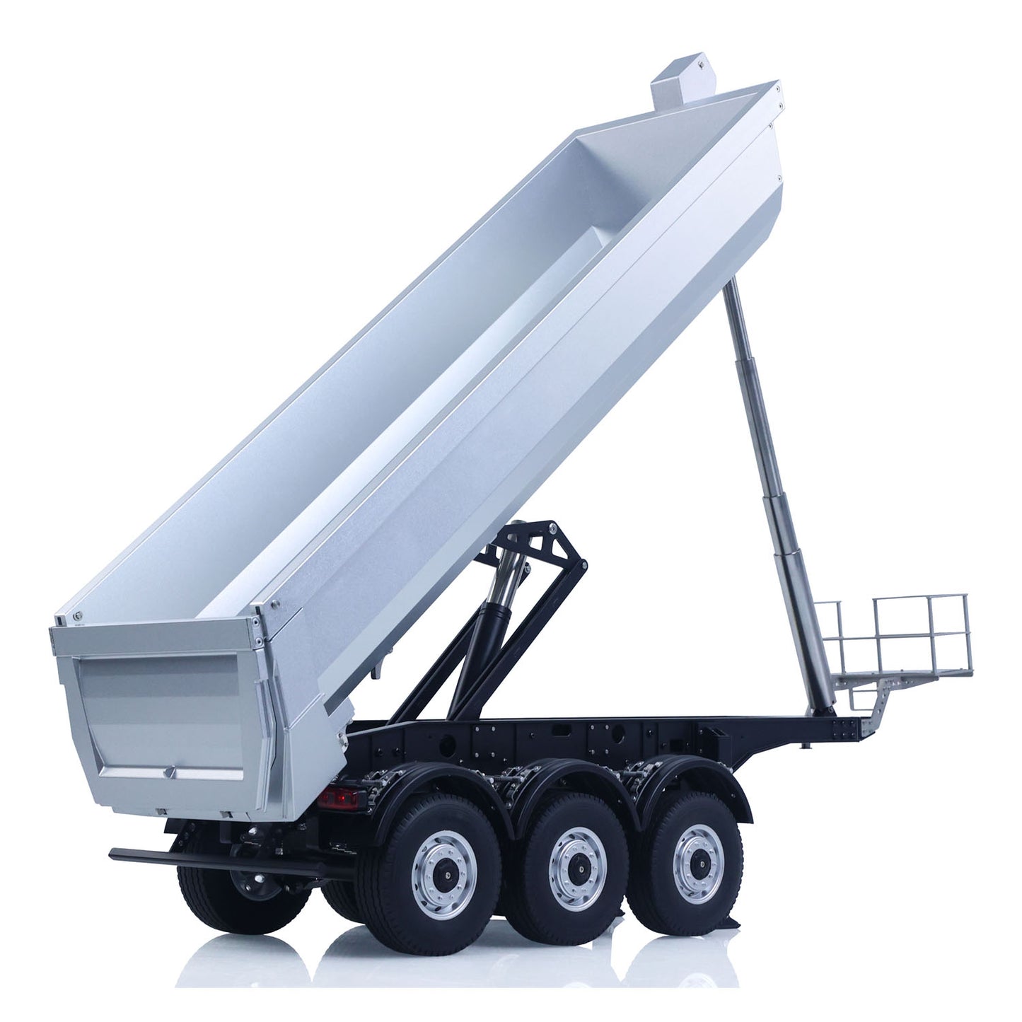Kabolite 1/14 Metal Remote Control 3Axles Electric Lifting Semi Trailer Dumper with Lights supporting legs for 770S 100 RC Tractor Truck