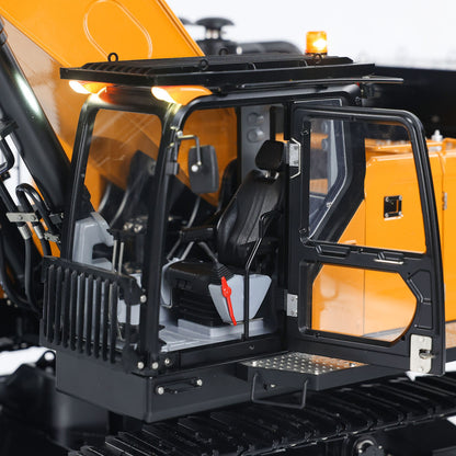 Kabolite K980 1/14 Metal Hydraulic RC Excavator SY980H Digger Model with FlySky PL18 Lite Radio Controller 3CH Directional Valve Light Sound System