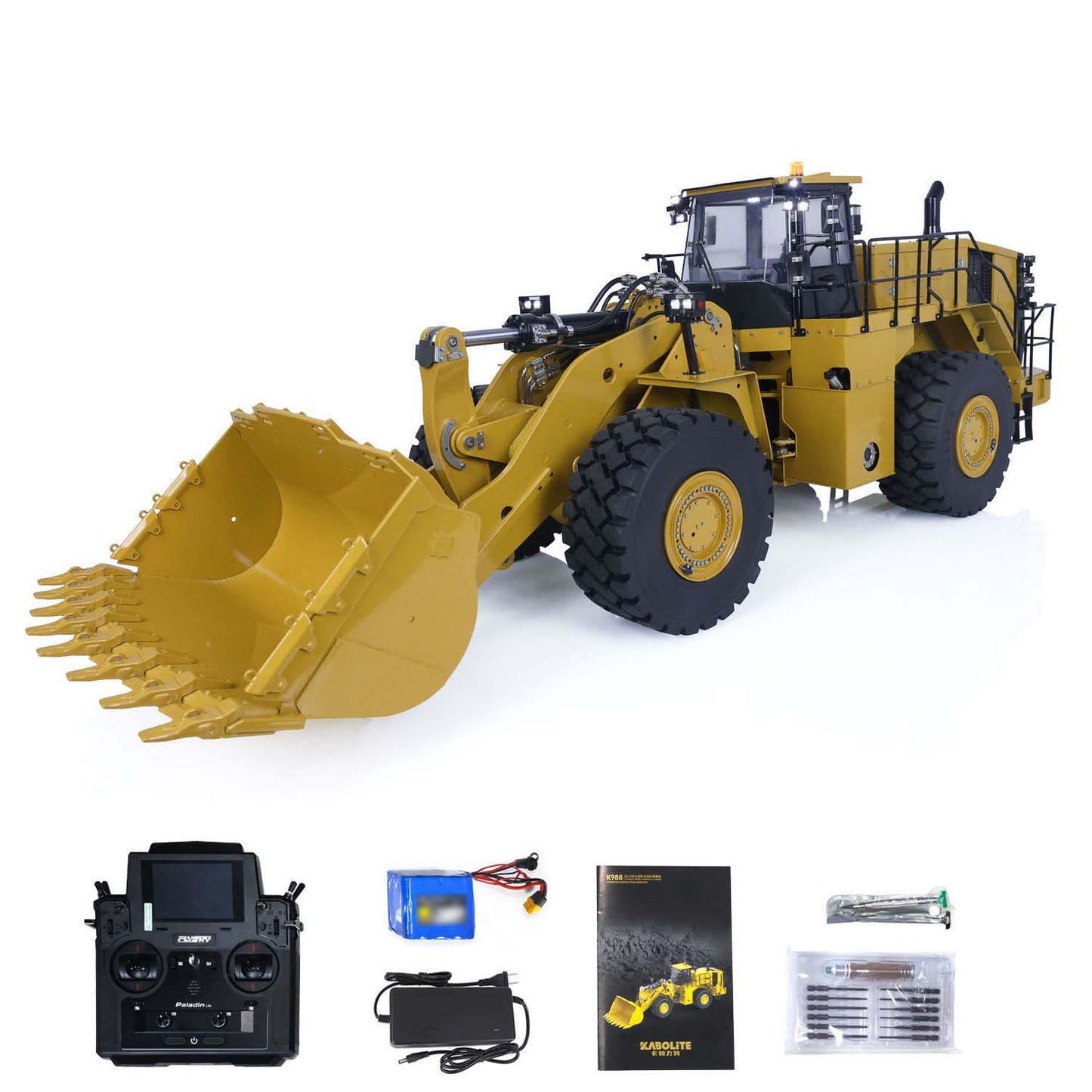 Kabolite K988 1/14 Hydraulic RC Loader with FS Paladin PL18 Lite Radio Controller 6CH Reversing Valve Sound Light System
