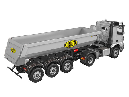 Kabolite K5801 Car 1/14 Scale 4X4 RC Tractor Truck 3Axles AWD W/ Electric Lifting Hopper Dump Trailer Tipper Battery