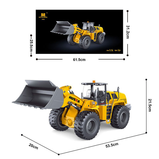 Fast Free Shipping for EU 1/14 HUINA Toys 2.4G 10CH Radio Controlled Loader 1583 Assembled Electric Lifting System Lights Sound RC Construction Vehicles