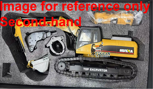 Fast Free Shipping Second Hand US Stock HUINA 580 2.4G 1/14 Toys RC Metal Excavator Truck Model Smoke Battery Radio Bit