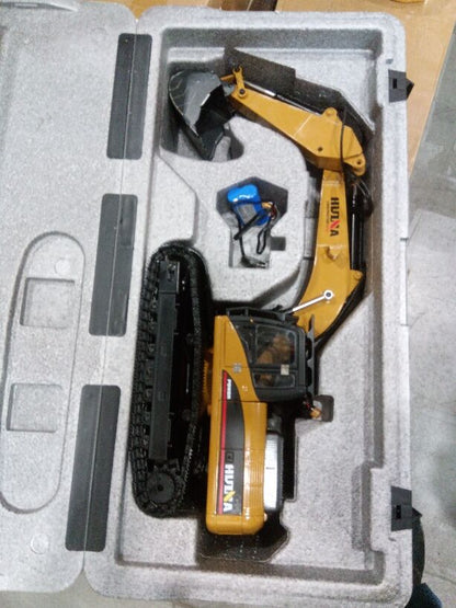 Fast Free Shipping Second Hand US Stock HUINA New Upgrade 580 1/14 Metal Excavator Model Engineering Vehicle Electric Ball Grabber 360 Rotating Shear Claw Sound Lights