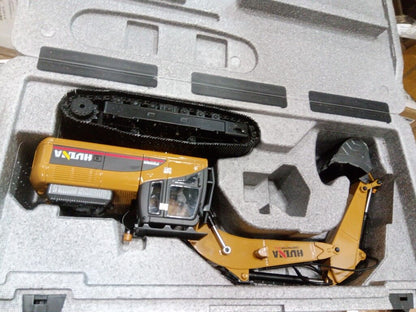 Fast Free Shipping Second Hand US Stock HUINA New Upgrade 580 1/14 Metal Excavator Model Engineering Vehicle Electric Ball Grabber 360 Rotating Shear Claw Sound Lights